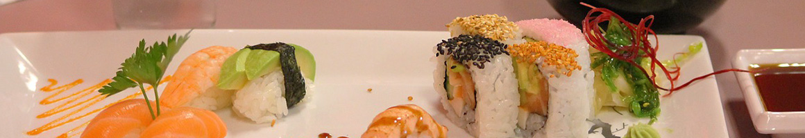 Eating Chinese Japanese Sushi at Red Apple restaurant in Staten Island, NY.